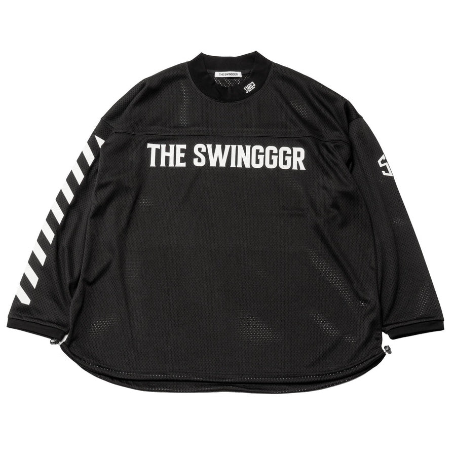 THE SWINGGGR MESH MOCK NECK L/TEE ブラック – ラウンドコード